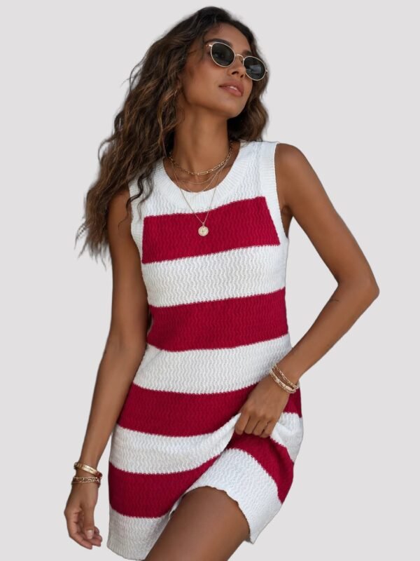 Women’s Knitted Color Block Sweater Dress
