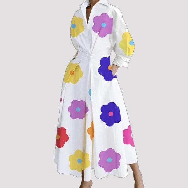 Women’s Printed Long Sleeve Elegant Dress