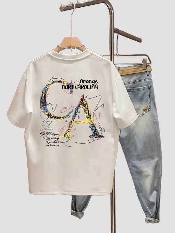Men’s Cotton Letter Print T-Shirt